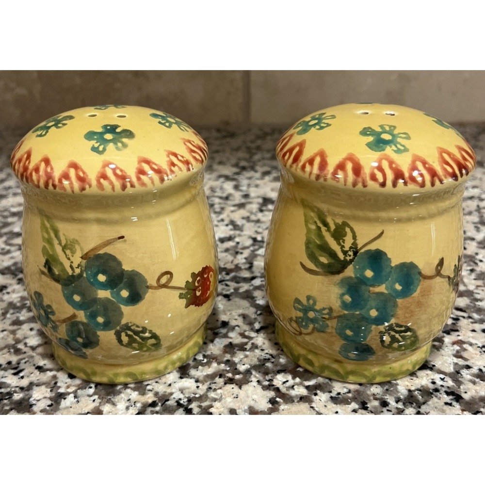 Italica ARS Made in Italy Salt & Pepper Shaker Set 4" Tall Grapes